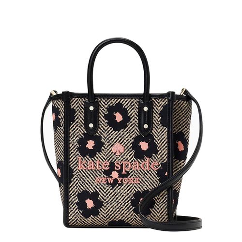 Ella Herringbone Floral Printed Canvas Mini Tote - Kate Spade - Modalova