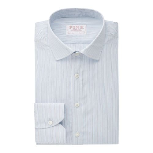 White Piumino Stripe Classic Fit Cotton Shirt - Thomas Pink - Modalova