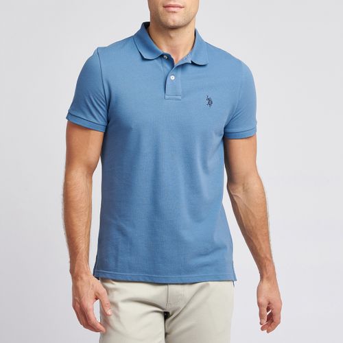 Blue Pique Cotton Polo Shirt - U.S. Polo Assn. - Modalova
