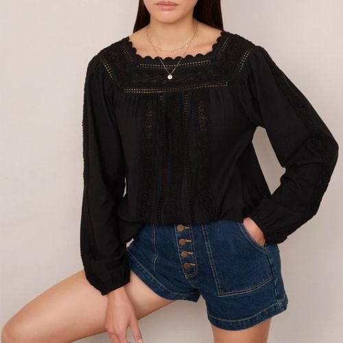 Black Cotton Devina Top - Wyse - Modalova