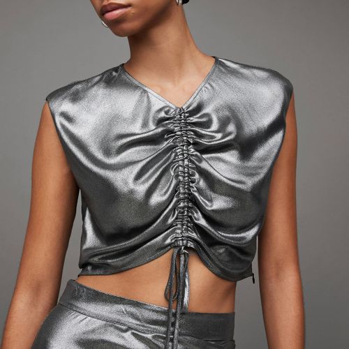 Grey Carla Metallic Top - All Saints - Modalova