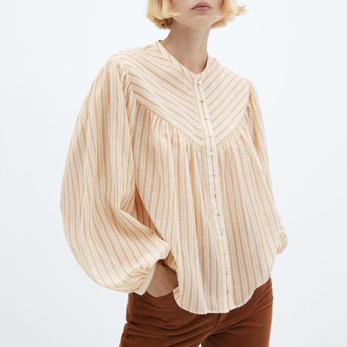 Blouse with puffed sleeves and - Mango - Modalova