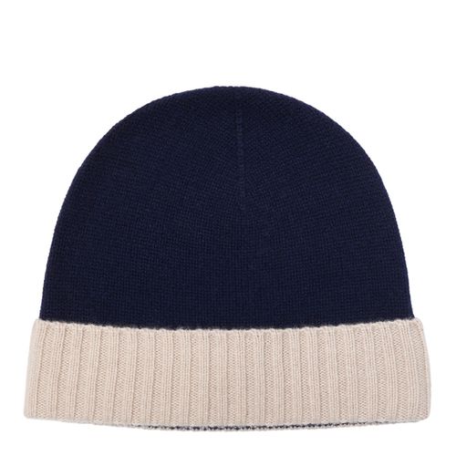 Biscuit Two Tone Cashmere Beanie - Laycuna London - Modalova