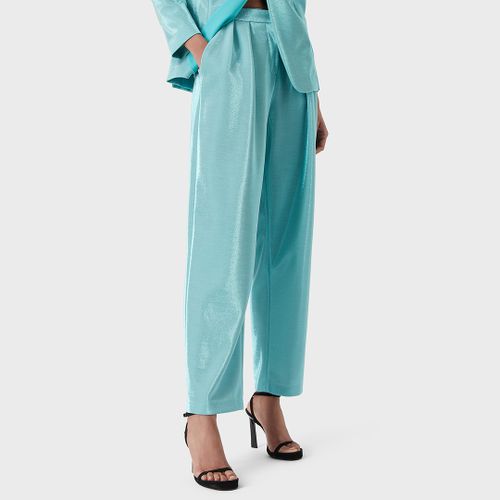 Blue High Waisted Trousers - Emporio Armani - Modalova