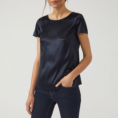 Dark Blue Silk Blend Blouse - Emporio Armani - Modalova