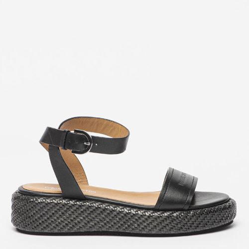 Black Platform Leather Sandals - Emporio Armani - Modalova