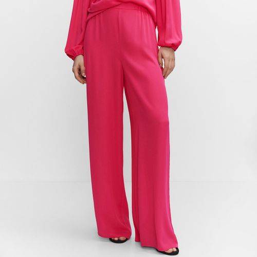 Pink Elasticated Wide Leg Trousers - Mango - Modalova