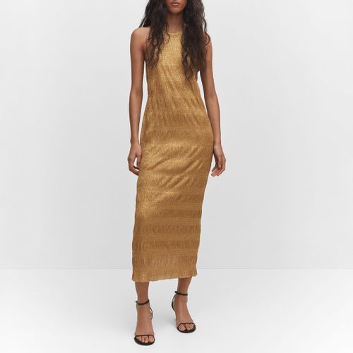 Brown Lurex Halter-Neck Dress - Mango - Modalova