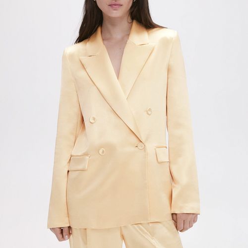 Cream Satin-Finish Suit Jacket - Mango - Modalova