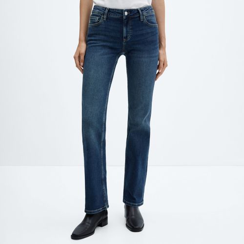 Blue Low-Rise Flared Jeans - Mango - Modalova