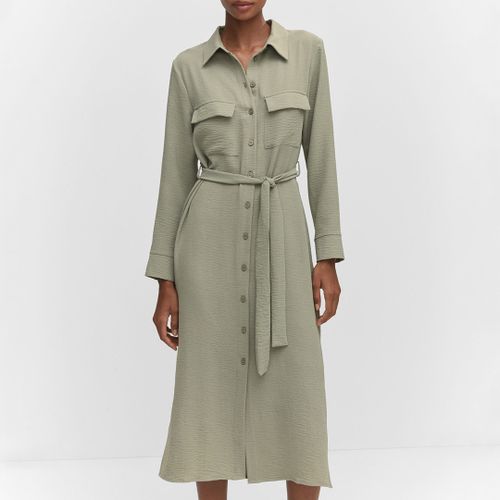 Green Bow Shirt Dress - Mango - Modalova