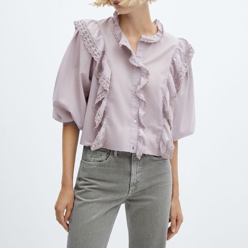 Pink Satin wrap blouse - Mango - Modalova