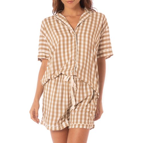 Brown Vichy Slumber Short Pyjama Set - Maaji - Modalova