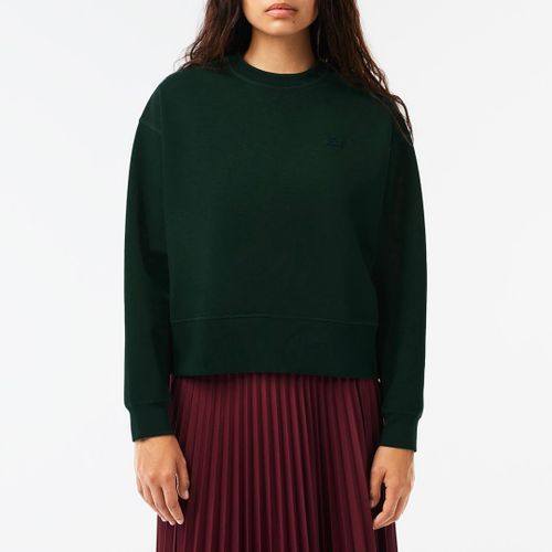 Dark Green Round Neck Cotton Blend Sweatshirt - Lacoste - Modalova