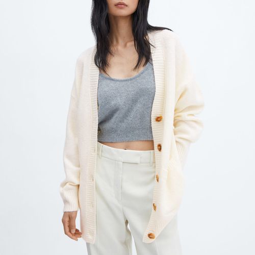 Ecru Oversized Cardigan - Mango - Modalova