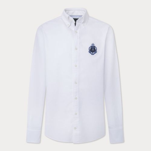 Embroidered Oxford Cotton Shirt - Hackett London - Modalova