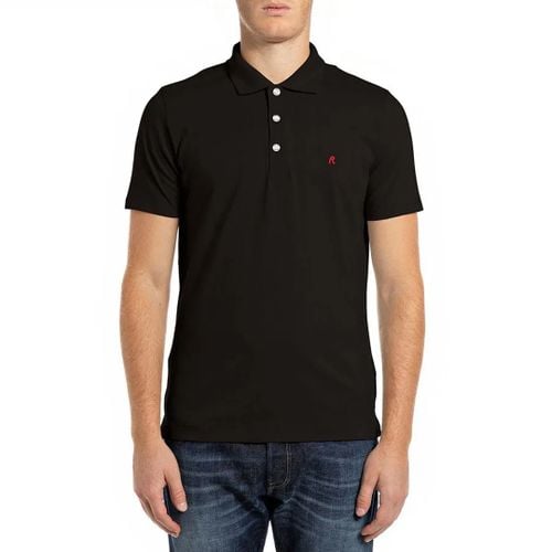 Black Embroidered Logo Polo Shirt - Replay - Modalova