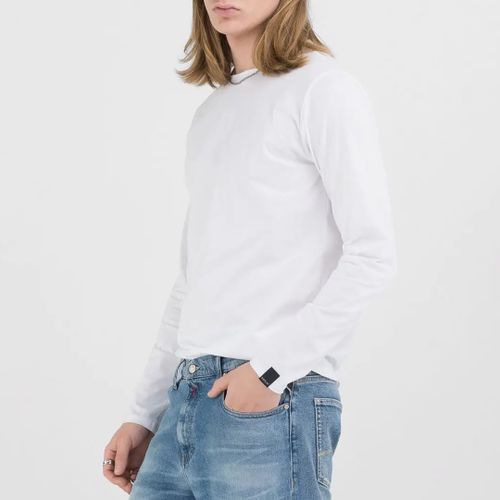 White Long Sleeved Cotton T-Shirt - Replay - Modalova