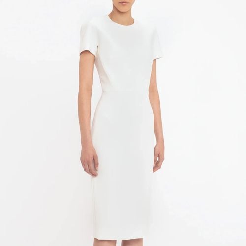 Ivory T-Shirt Fitted Dress - Victoria Beckham - Modalova