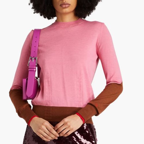 Pink Wool Colourblock Jumper - Victoria Beckham - Modalova