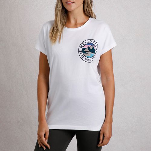 White Summit Print Cotton T-Shirt - Weird Fish - Modalova