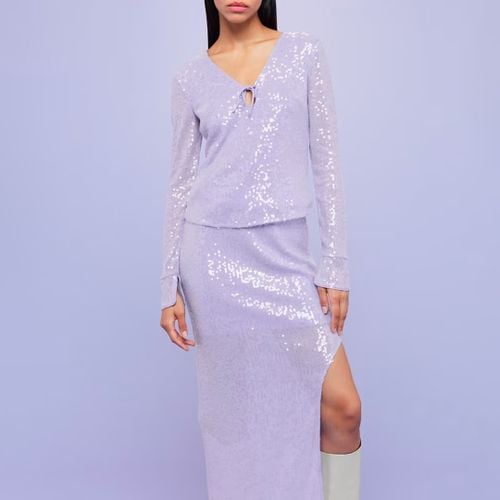 Lilac Nola Sequin Keyhole Top - WHISTLES - Modalova