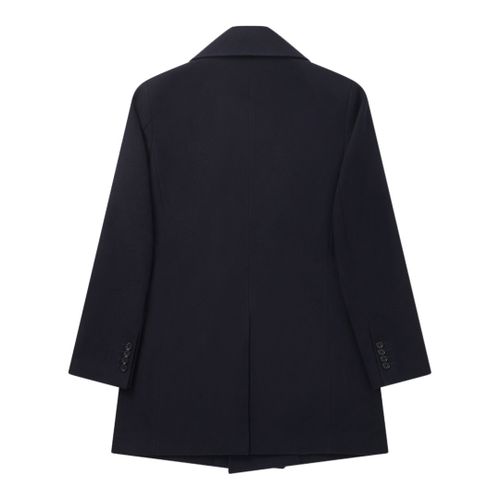 Navy Double Breasted Wool Overcoat - Bernard Weatherill - Modalova