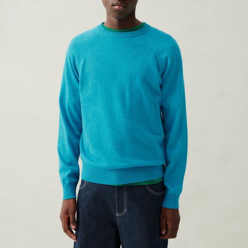 Cyan Wool Blend Crew Neck Jumper - American Vintage - Modalova