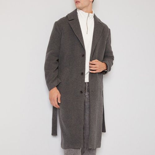 Dark Grey Wool Blend Long Coat - American Vintage - Modalova