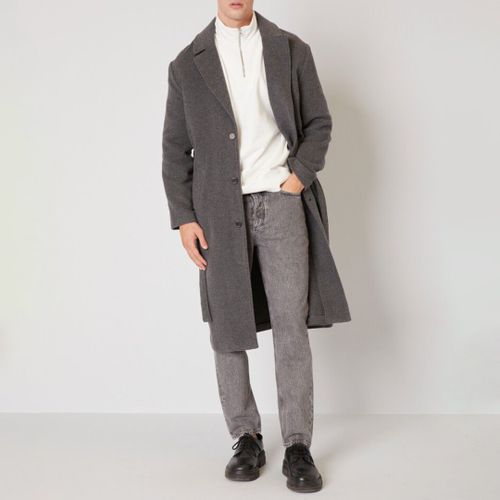 Dark Grey Wool Blend Long Coat - American Vintage - Modalova