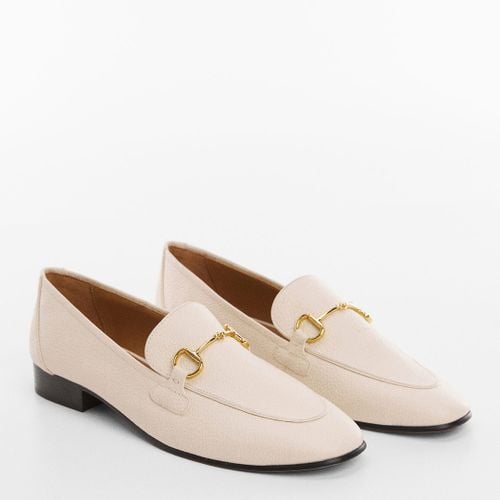 Cream Leather Horsebit Loafers - Mango - Modalova