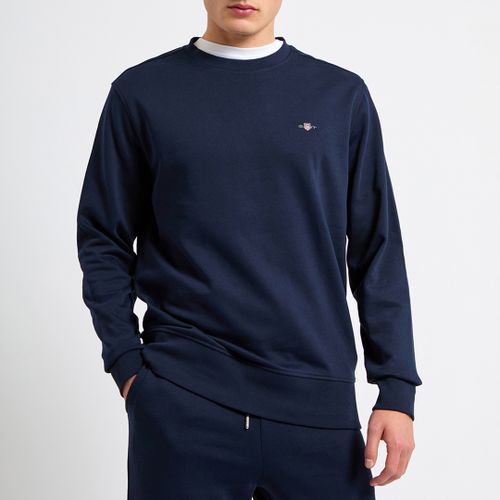 Navy Shield Logo Crew Neck Sweatshirt - Gant - Modalova