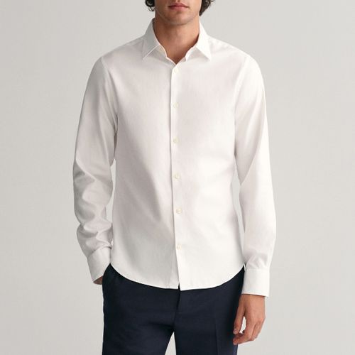 White Twill Slim Fit Cotton Shirt - Gant - Modalova