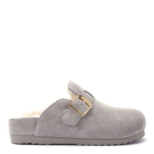 Grey Bergen Clog Suede Slippers - Australia Luxe Collective - Modalova