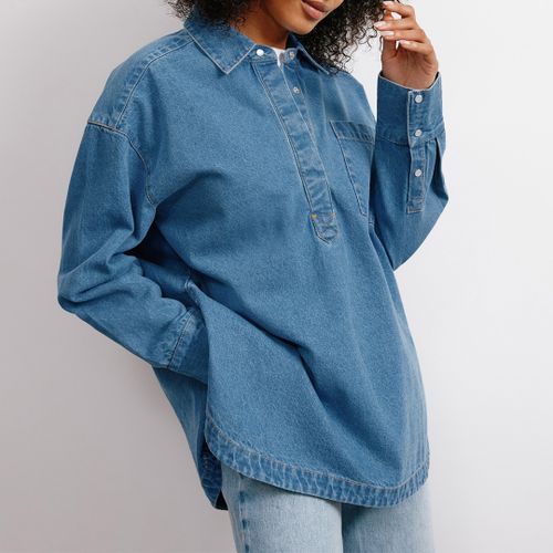 Blue Denim Cotton Overshirt - Albaray - Modalova