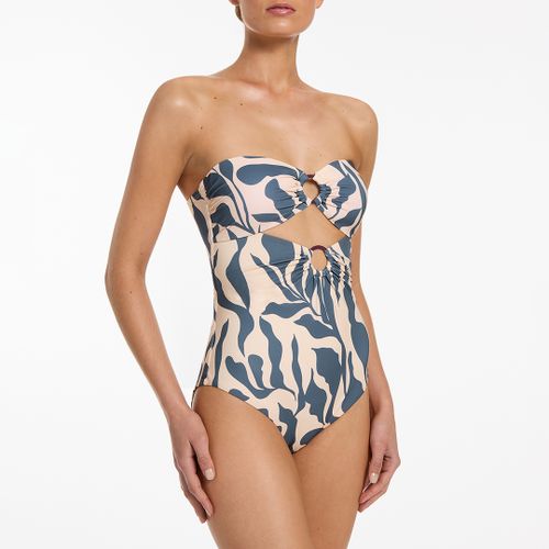 Sereno Cut Out Bandeau One Piece Swimsuit - Jets - Modalova