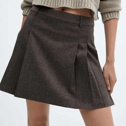 Charcoal Pleated Mini Skirt - Mango - Modalova