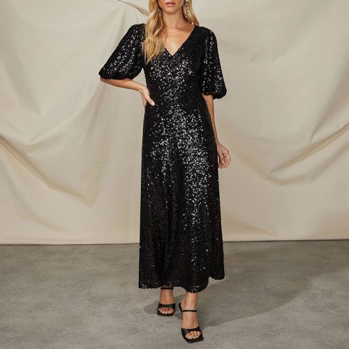 Black Cluster Sequin Maxi Dress - Ro & Zo - Modalova