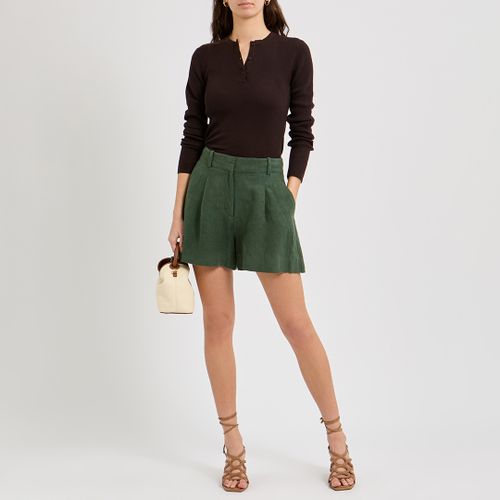 Merino Fine Knit Rib Henley Top - NÂ°Â· Eleven - Modalova