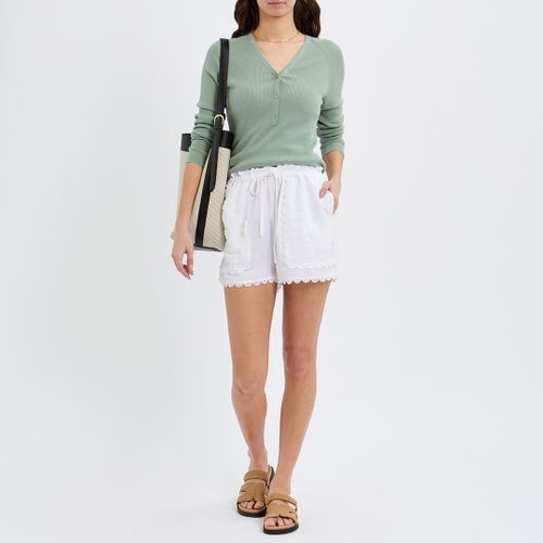 Sage Merino Rib V-Neck Henley Top - NÂ°Â· Eleven - Modalova