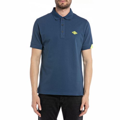 Blue Contrast Polo Shirt - Replay - Modalova