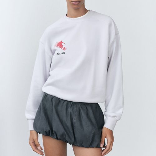 Cotton Blend Sweatshirt With Printed Message - Mango - Modalova