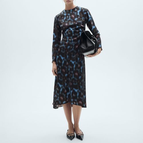 Printed Draped Satin Dress - Size XS - Mango - Modalova