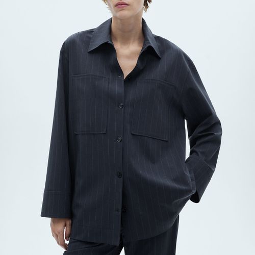 Pinstripe Overshirt - Size M - Mango - Modalova