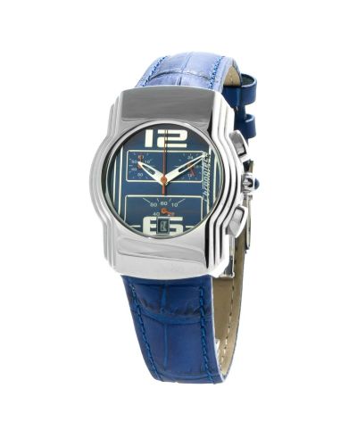 Unisex Steel Case Quartz Watch with Leather Bracelet - Chronotech - Modalova