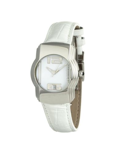 Women's Steel Case Quartz Analogue Watch with Leather Bracelet - Chronotech - Modalova