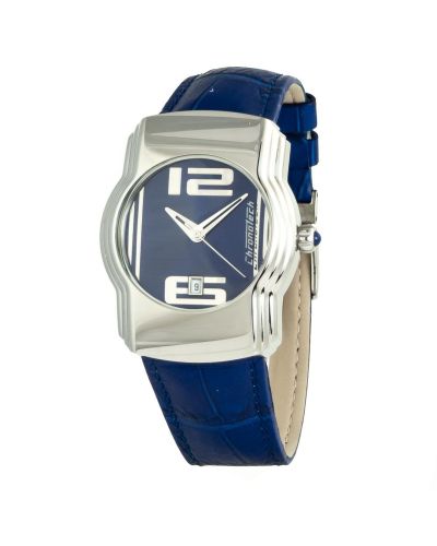 Unisex Steel Case Leather Bracelet Quartz Watch - Chronotech - Modalova