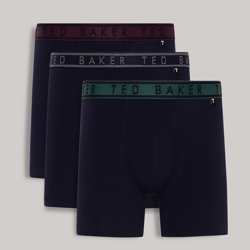 Black/Blue 3-Pack Cotton Boxers - Size L - Ted Baker - Modalova