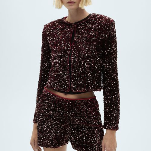 Sequin Embroidered Jacket - Size S - Mango - Modalova