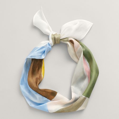 Multi Art Print Long Silk Scarf - Gant - Modalova